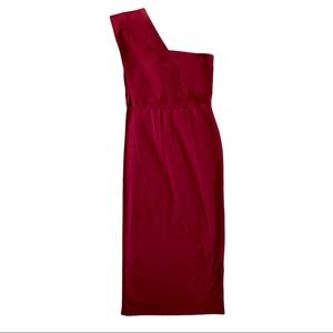 NWT One Shoulder Draped Midi Dress